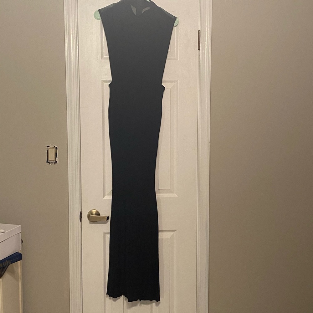 Black high slit maxi dress